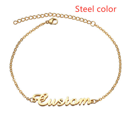 Customize your style with our stainless steel name bracelet—an elegant, personalized accessory for a unique touch.