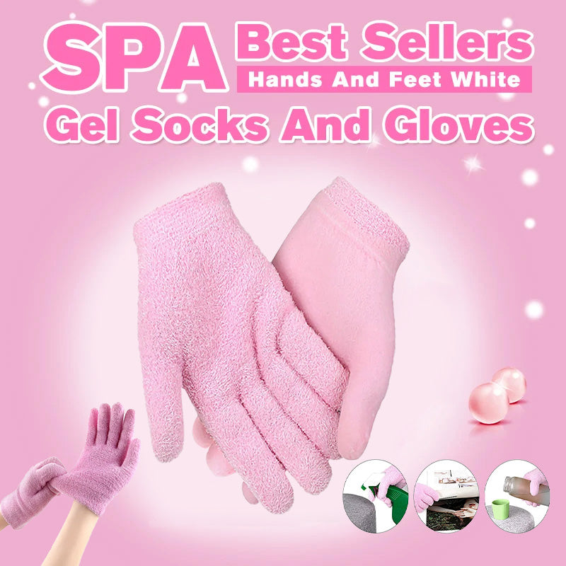 "Revitalize with our Spa Gel Gloves, a soothing foot and hand mask for intense moisturizing." image 1