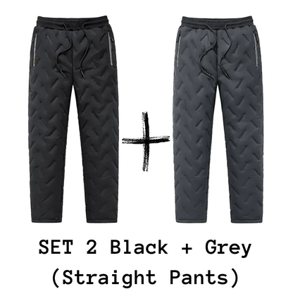 Men's Trousers Winter Velvet Thickening Loose Fleece Pants With Zip Pocket Large Size Windproof Warm Jogging
