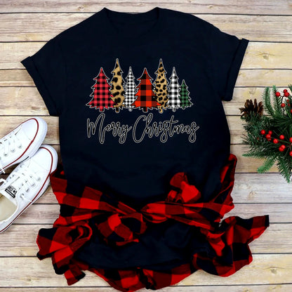 Festive Foreign Trade Christmas Tree T-shirt for Men and Women - celebrate the season in style! image 13