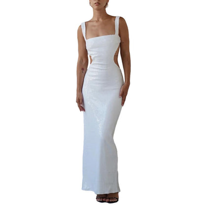 "Shop the allure of Sequin Sling Backless Dress at Yuchimagic store for dazzling, chic elegance."