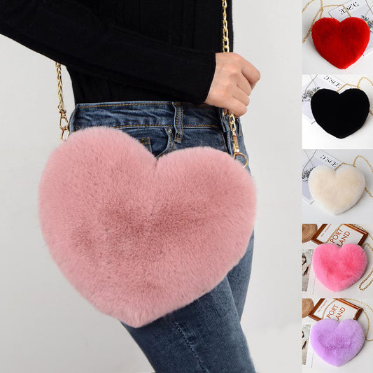 "Elevate your style: Love Bags for Women with plush design and chic chain shoulder strap. "image 1