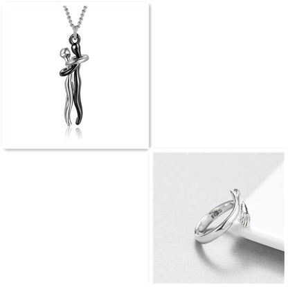 Love Hug Pendant Unisex Necklace Valentines Day Lover Gift
