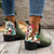 Floral Print Ankle Boots, Stylish Autumn-Winter Heels