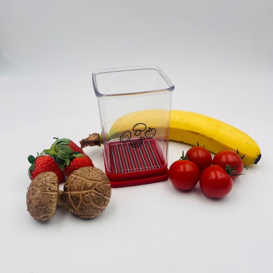 "Effortless slicing with our Fast Slicer Cup – perfect for fruits and vegetables. Available now!"
