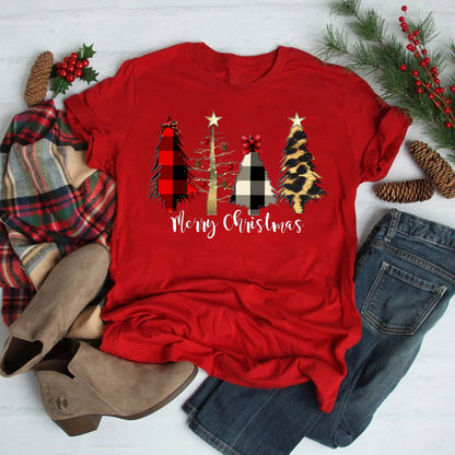 Festive Foreign Trade Christmas Tree T-shirt for Men and Women - celebrate the season in style! image 6