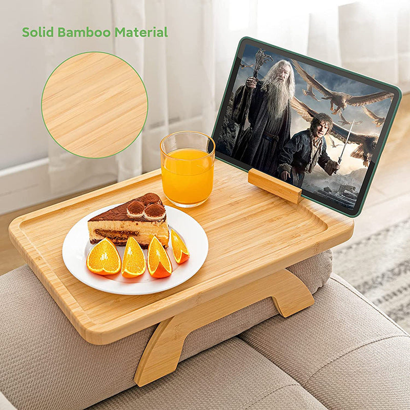  "Upgrade your space with our Non-Slip Wooden Table Couch Tray – a functional blend of style and convenience."