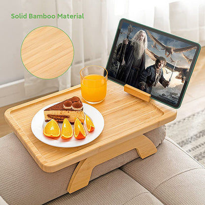  "Upgrade your space with our Non-Slip Wooden Table Couch Tray – a functional blend of style and convenience."