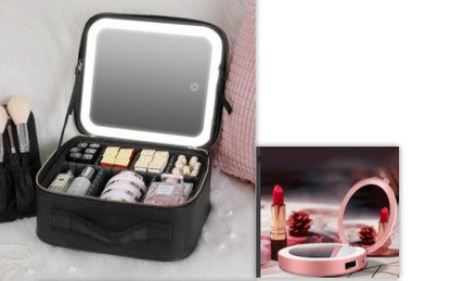 "Illuminate your beauty on the go with our Smart LED Cosmetic Makeup Travel Bag."