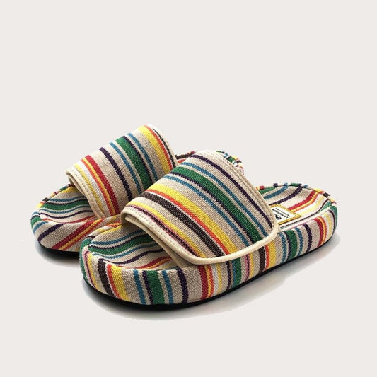 Summer Rainbow Canvas Outerwear Flip Flops