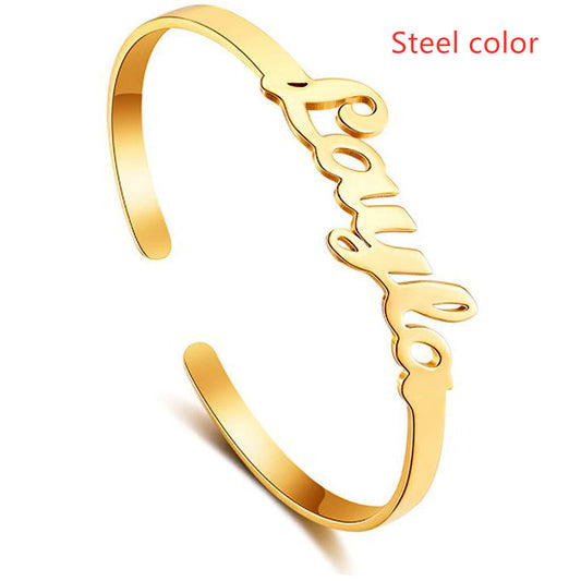  Customize your style with our stainless steel name bracelet—an elegant, personalized accessory for a unique touch.
