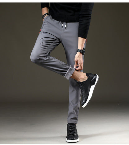 Men's winter velvet warm trousers