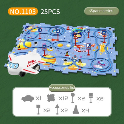 "Endless fun: Puzzle Track Cars for imaginative play. Build, race, and explore creativity effortlessly!" 