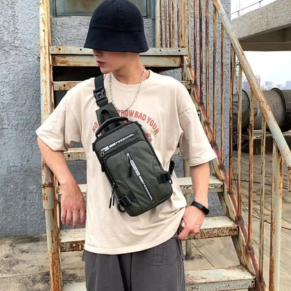 "Multifunctional Crossbody Bag Backpack: Stylish and practical accessory for men on-the-go."