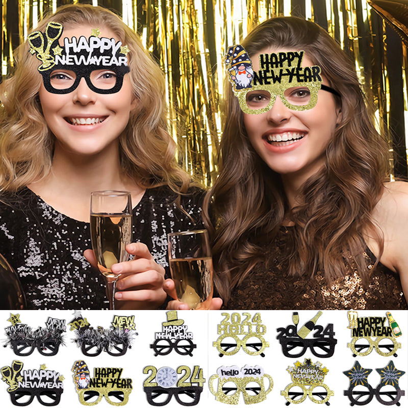 "Sparkle into 2024 with our festive New Year Party Glasses Frames! Share laughs and memories." image 1