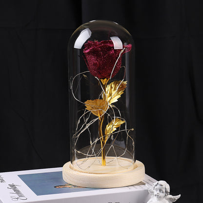  "Eternal Rose Flowers LED Light in Glass Cover - Perfect Day Valentine's Day Gift for Girlfriend"