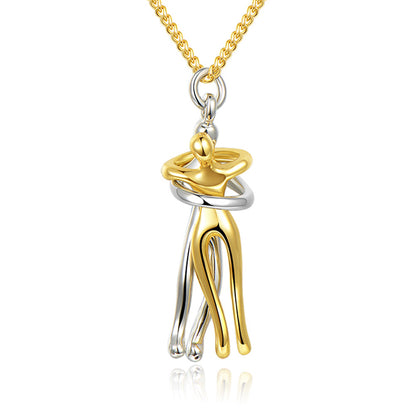  "Unisex Love Hug Pendant Necklace – Ideal Valentines Day Lover Gift. Express eternal love stylishly." image  6
