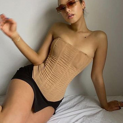 "Summer-ready Mesh Crop Corset Top for women - Available in our store now!"