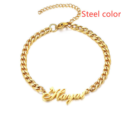  Customize your style with our stainless steel name bracelet—an elegant, personalized accessory for a unique touch.
