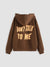2023 Letters Print Casual Loose Long -sleeved Hooded Sweater