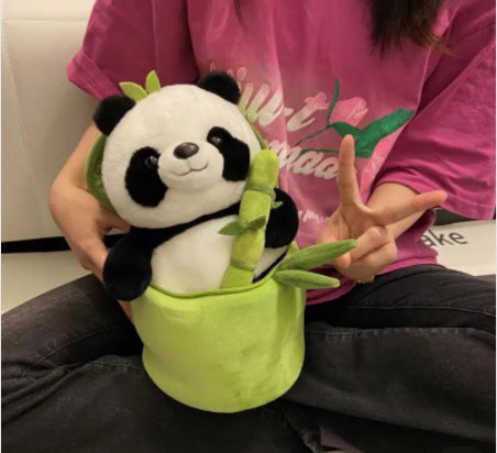 Bamboo Tube Flower Panda Pillow, Simulated Comfort