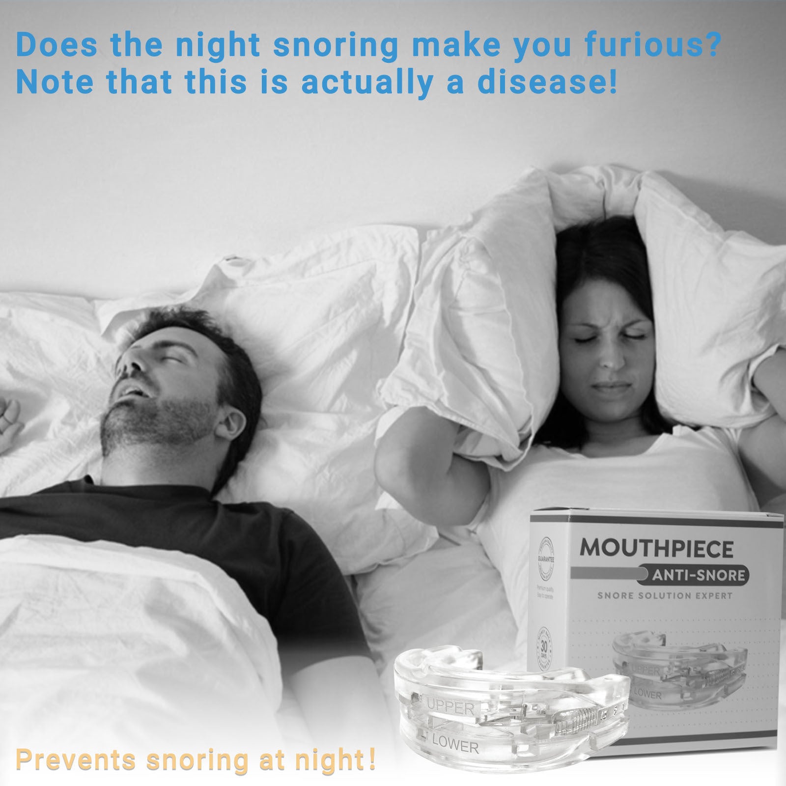 Combat snoring with our Adjustable Braces Mouthpiece—max comfort, minimal noise for a restful night's sleep! image 2