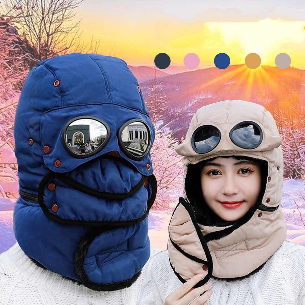 "Stay cozy on winter adventures with our Thermal Trapper Hat featuring built-in glasses. Shop now!" image 1