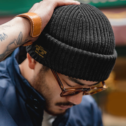 Cozy up in style! Shop our Vintage Knitted Melon Skin Warm Beanie for timeless warmth and flair. image 1