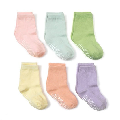 6 Pairs Children's Anti-slip Boat Socks for Boys 1-3 Years
