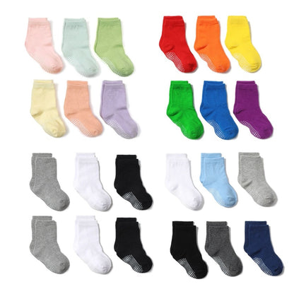 6 Pairs Children's Anti-slip Boat Socks for Boys 1-3 Years