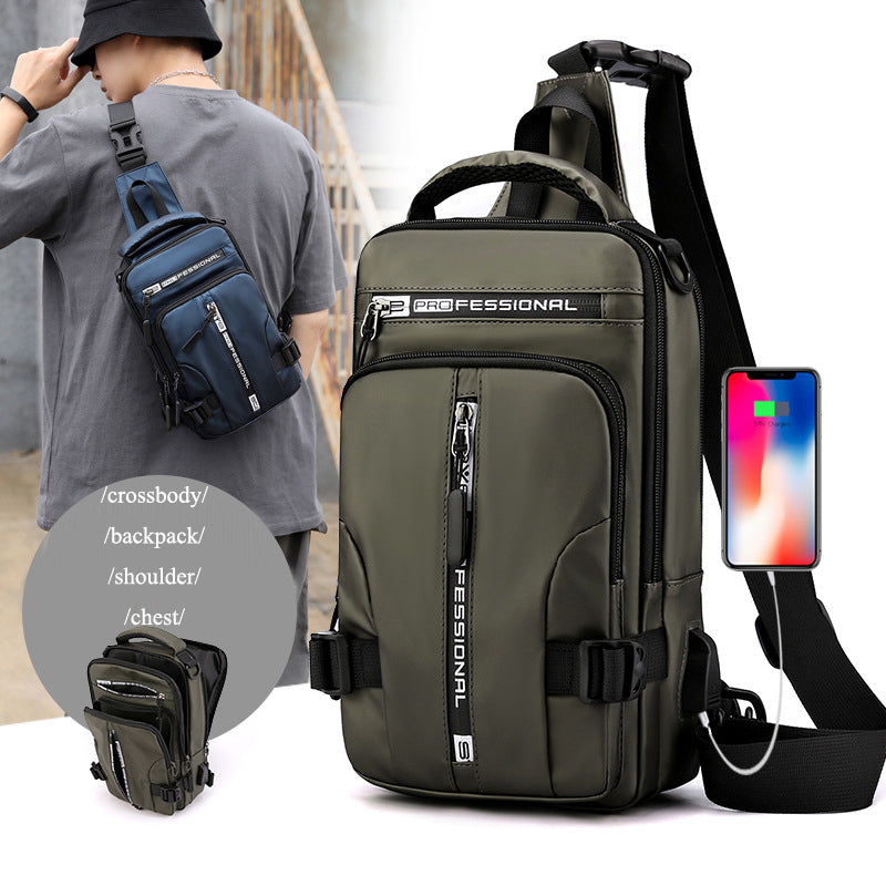 "Multifunctional Crossbody Bag Backpack: Stylish and practical accessory for men on-the-go."