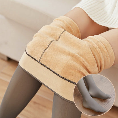 Chic Leggings with Fake Translucent design and Warm Fleece lining – available now for ultimate style! image  6