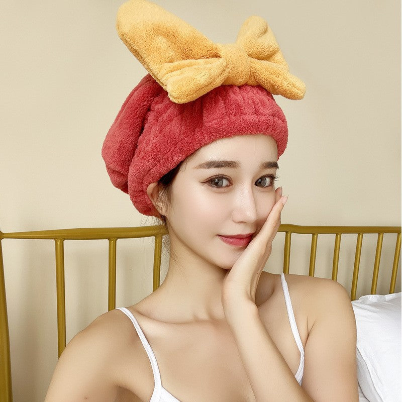 "Upgrade your routine with our chic Hair Drying Bow Shower Cap – ultimate style meets functionality!"