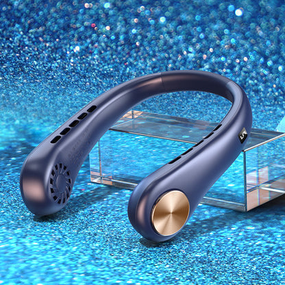 "New Mini Neck Fan, portable bladeless fan, hanging neck, rechargeable for summer sports cooling."