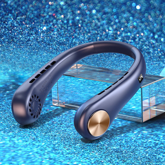 "New Mini Neck Fan, portable bladeless fan, hanging neck, rechargeable for summer sports cooling."