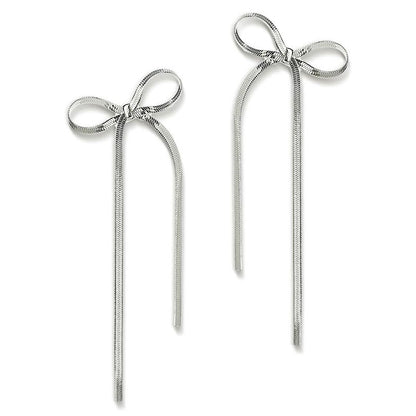 "Elevate your style with Women's Bow Tassel Long Earrings – a perfect blend of elegance and charm." image  3
