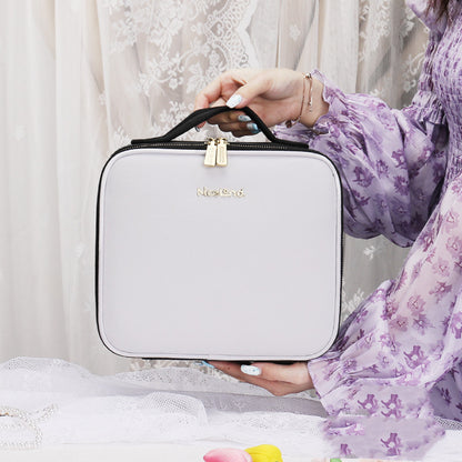 "Illuminate your beauty on the go with our Smart LED Cosmetic Makeup Travel Bag."