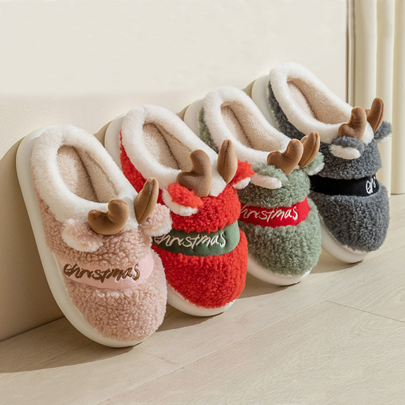  "Warmth and style combined: Christmas Elk Slippers for cozy winter nights. Perfect home comfort." image 1