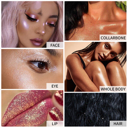 Elevate your glow with 3D Dimensional Fairy Glitter for enchanting face and body highlights. image 3