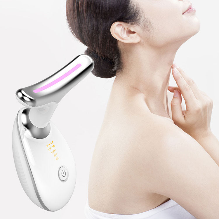"Revitalize with Blue & Red Light Neck Massager: Youthful skin awaits in our rejuvenating device." image 1