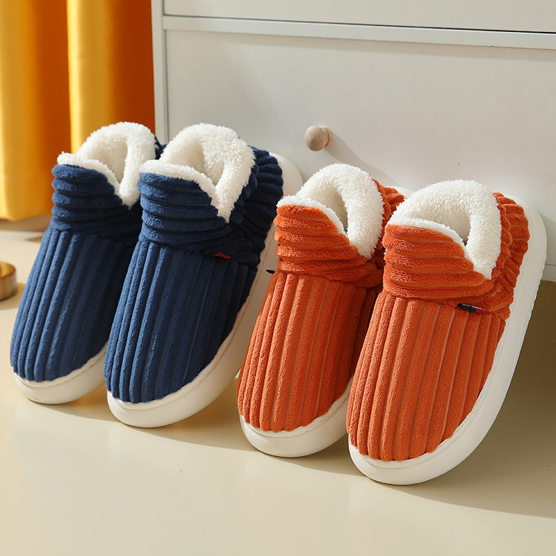Stay stylishly warm with our fleece-lined platform cotton shoes—full heel wrap for comfort and trend.