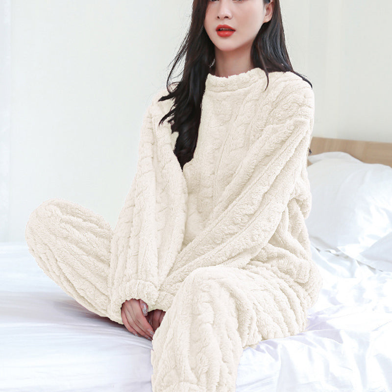  "Cozy up in style with our Fluffy Pajama Set – Thick coral velvet perfection for comfort!" image 5