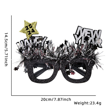 2024 New Year Party Funny Holiday Decorative Glasses Photo Props Glasses Frame