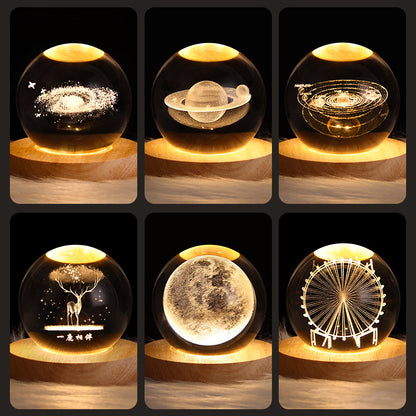  "Elevate your space with our enchanting LED Table Lamp - Galaxy Crystal Ball 3D Moon."
