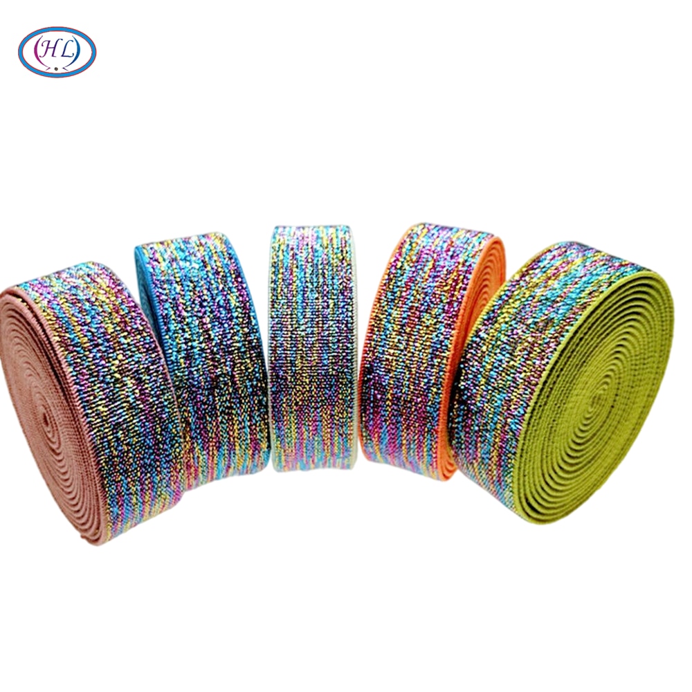 HL 22MM 2 Meters/lot Colorful Hot Stamping Elastic Bands