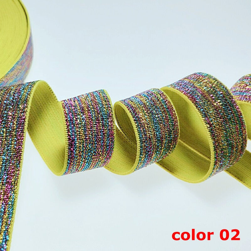 HL 22MM 2 Meters/lot Colorful Hot Stamping Elastic Bands