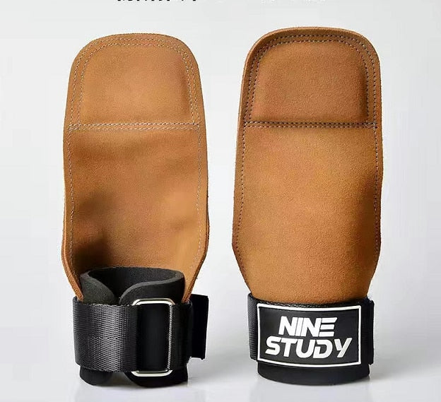 New Leather Gym Gloves Pull-ups Lifting Gymnastic Crossfit Anti-Skid Belt