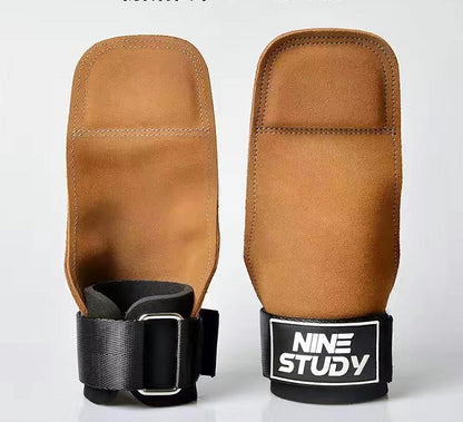 New Leather Gym Gloves Pull-ups Lifting Gymnastic Crossfit Anti-Skid Belt
