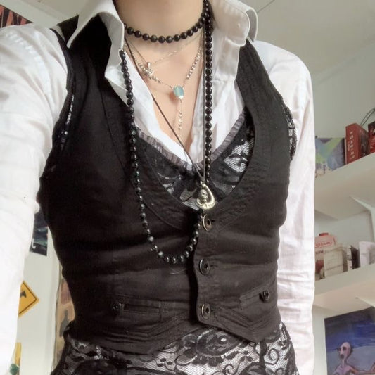 Dourbesty Women&#39;s Dressy Waistcoat Racerback Vest Tuxedo Suit Waistcoat