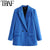 TRAF Women Chic Office Lady Double Breasted Blazer Vintage Coat